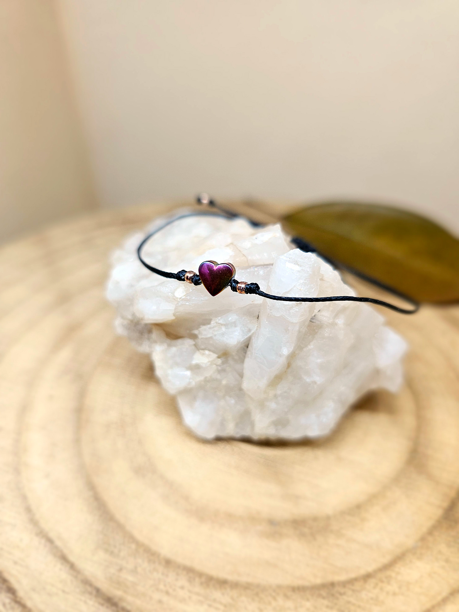 Bransoletka minimalistyczna z hematytem regulowana