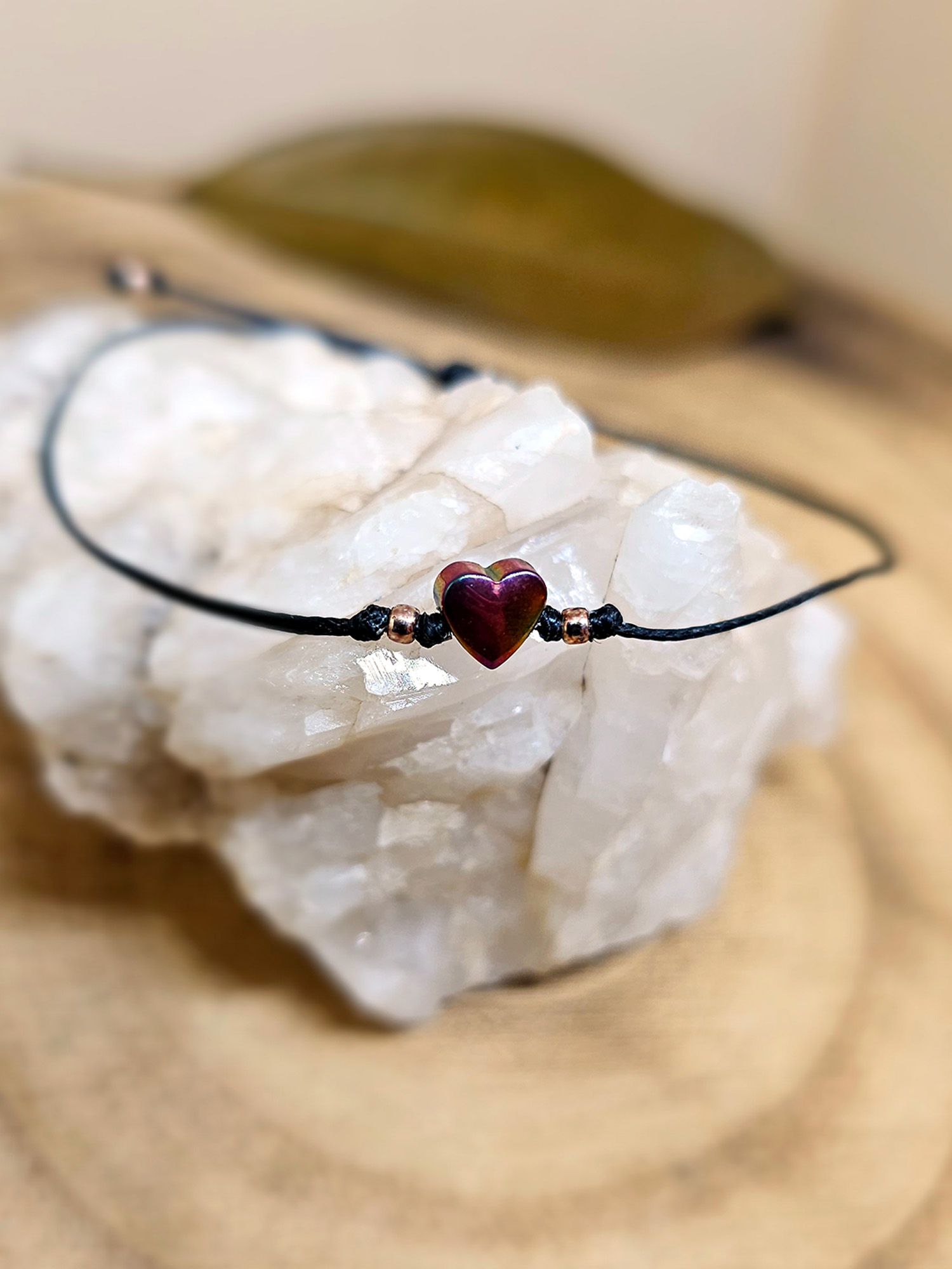 Bransoletka minimalistyczna z hematytem regulowana - obrazek 5