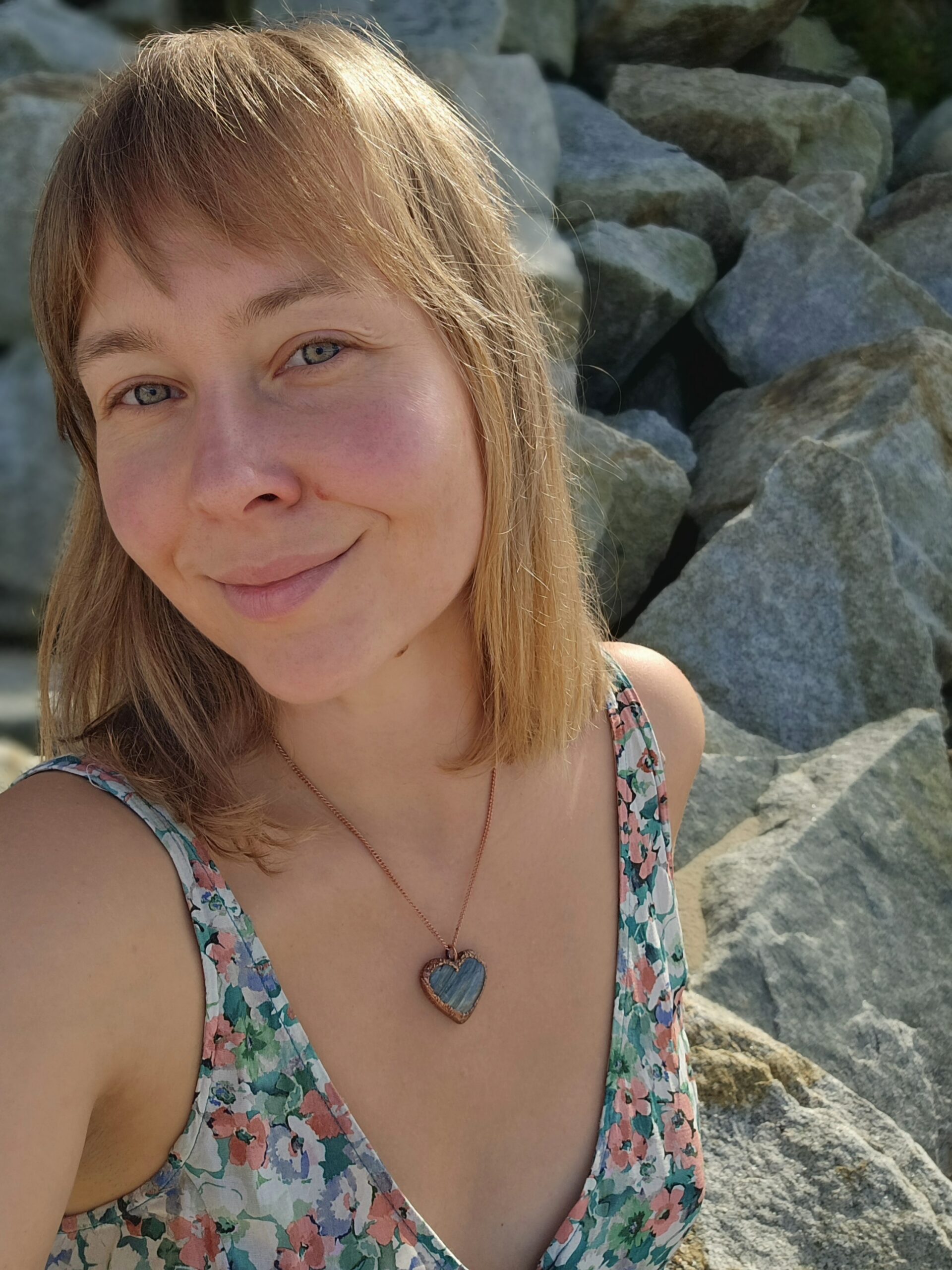 Naszyjnik miedziany - labradorytowe serce - obrazek 8