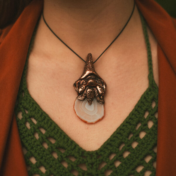 Naszyjnik miedziany "Skrzat" na sznurku regulowanym