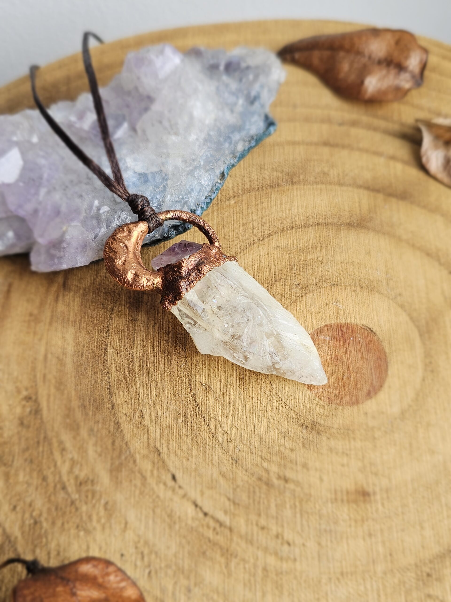 Naszyjnik miedziany "Spokój nocy" na sznurku regulowanym - obrazek 6