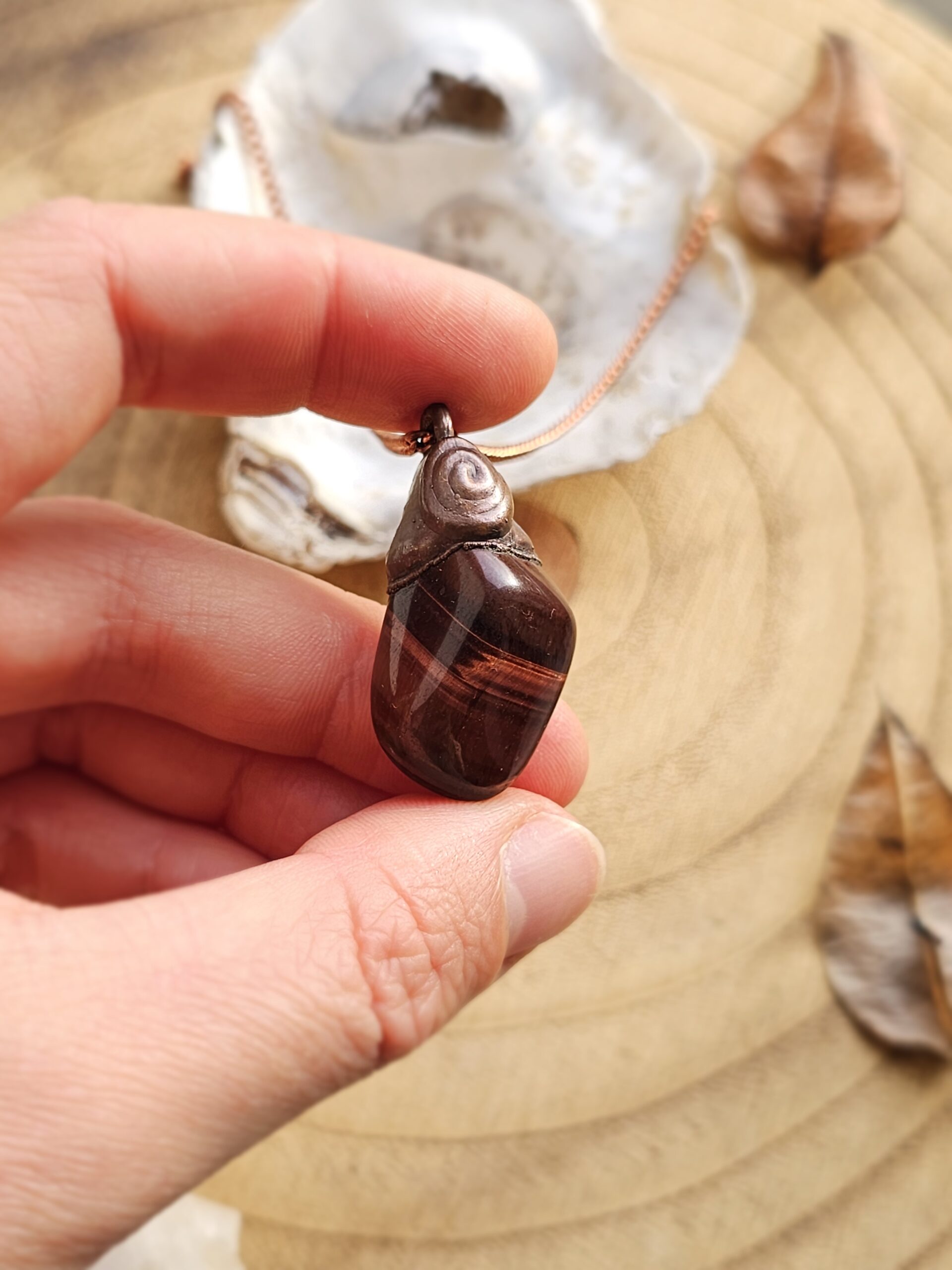 Naszyjnik miedziany "Blask" - Bawole Oko