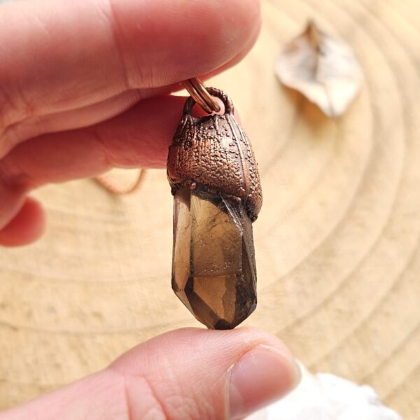 Naszyjnik miedziany "Prostota" - Kwarc Dymny