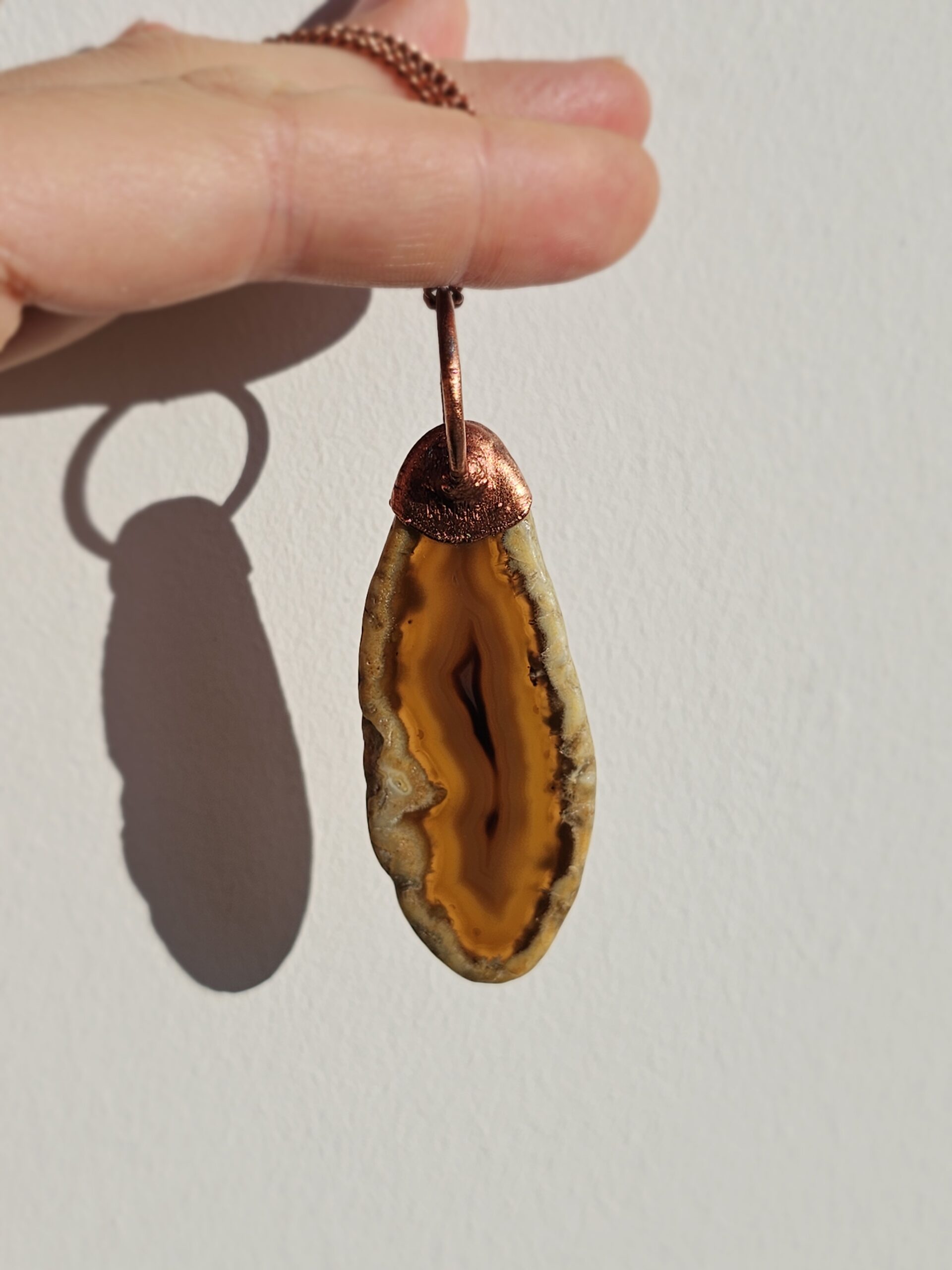 Naszyjnik miedziany - 'Ciepły Agat' - obrazek 8