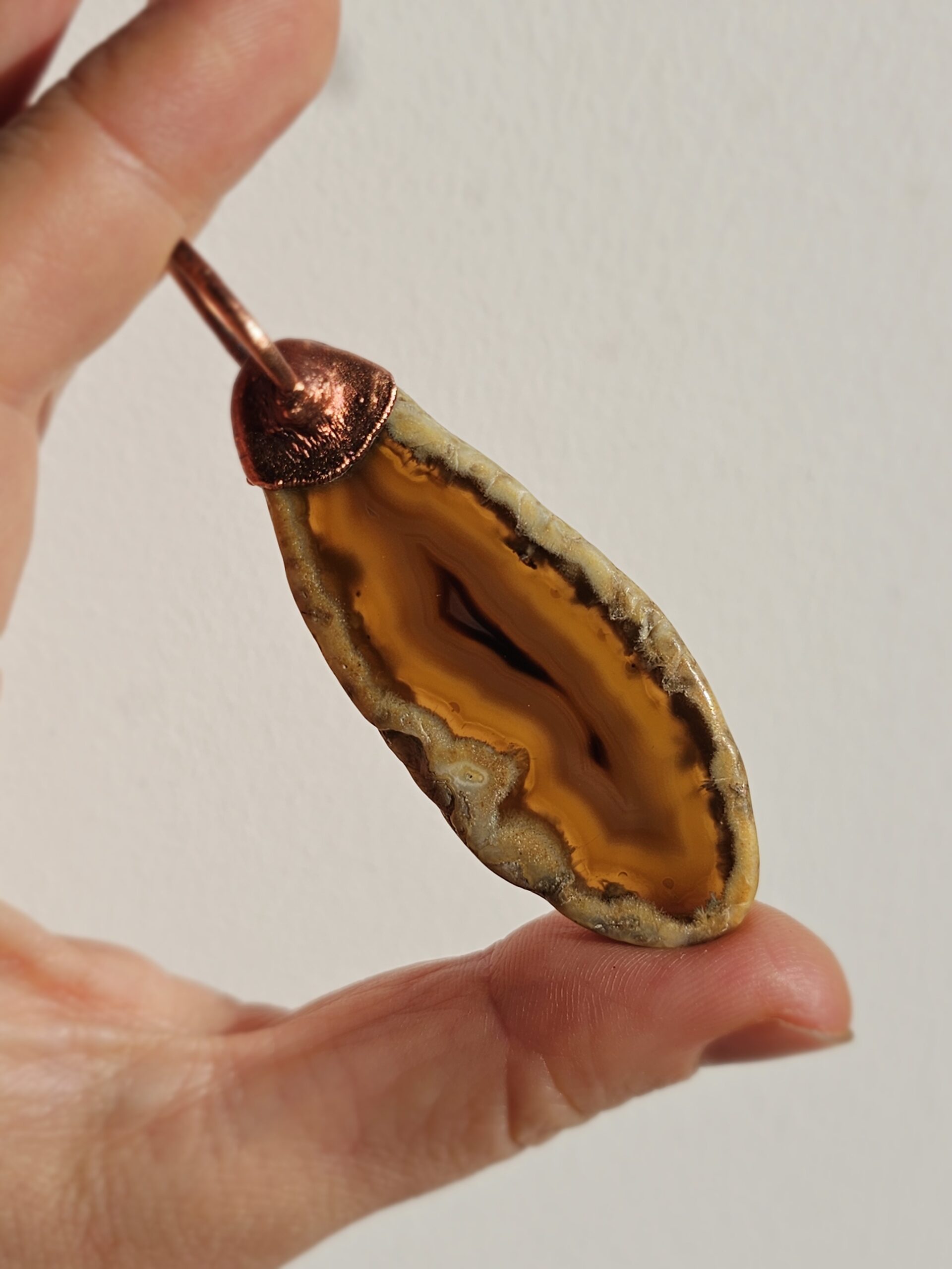 Naszyjnik miedziany - 'Ciepły Agat'