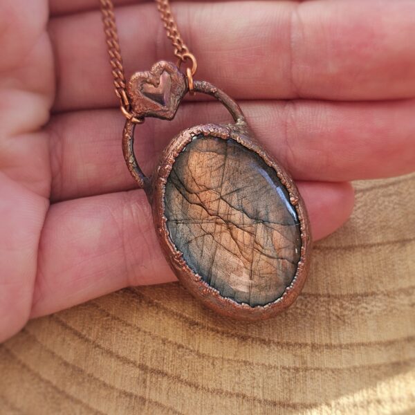 Naszyjnik miedziany - 'Labradorytowy Rozbłysk'