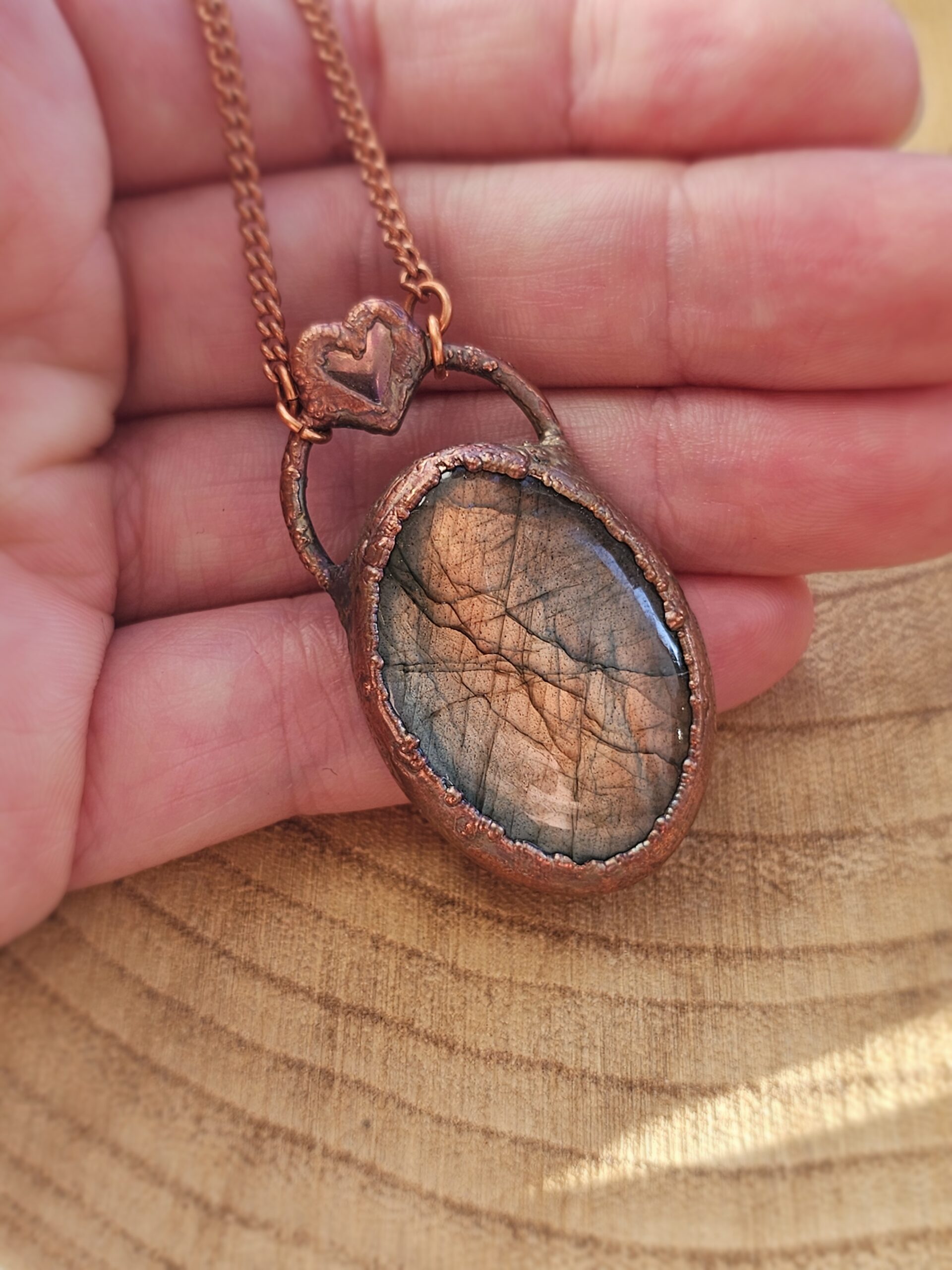 Naszyjnik miedziany - 'Labradorytowy Rozbłysk'