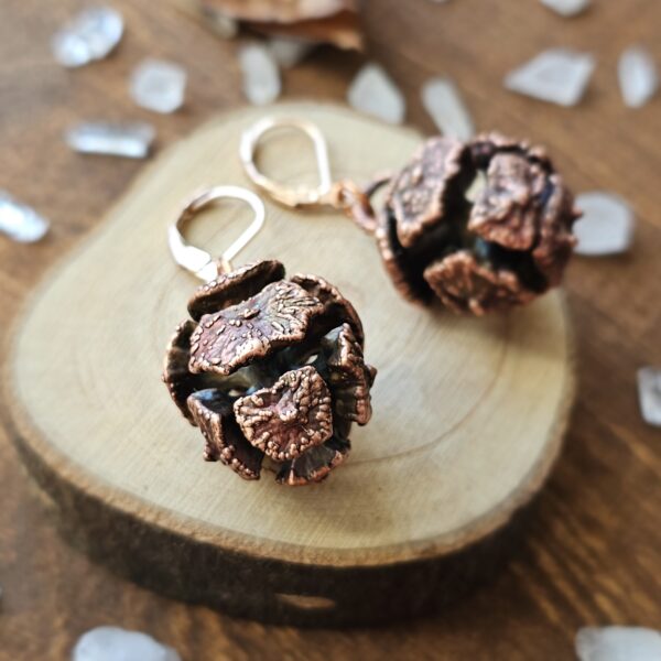 Kolczyki miedziane - szyszki